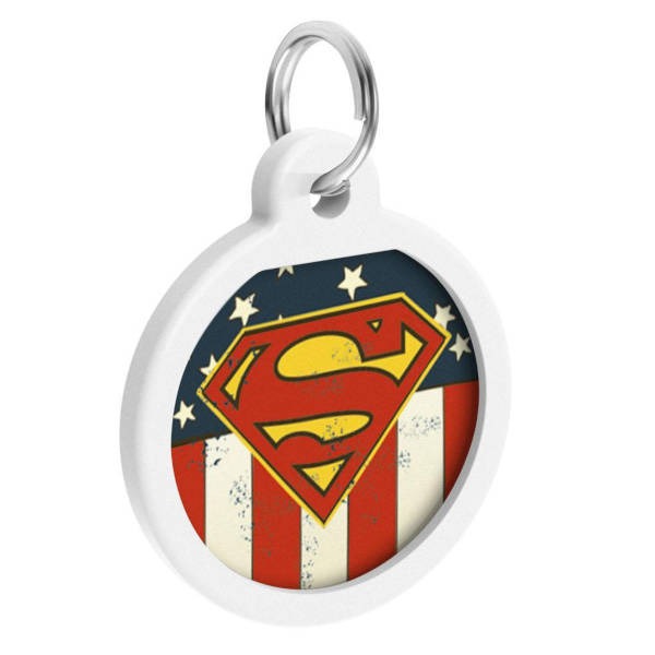 Wau Dog Smart ID "Superman Flag" - Μεταλλική Ταυτότητα Με QR Code 25mm