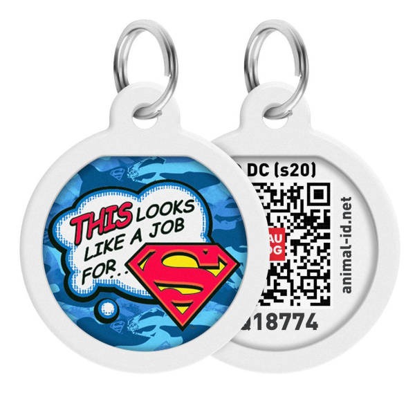 Wau Dog Smart ID "Job For Superman" - Μεταλλική Ταυτότητα Με QR Code 25mm