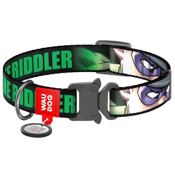 Wau Dog Περιλαίμιο Σκύλου "The Riddler" Με Smart ID &amp; Μεταλλικό Κούμπωμα - 2,5x31-49cm