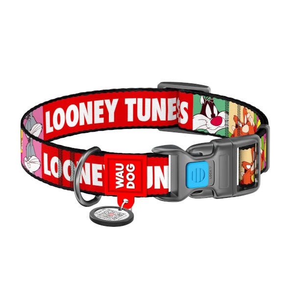 Looney Tunes Collar Red – Περιλαίμιο Σκύλου Με Smart ID & Κούμπωμα Ασφαλείας - 2x24-40cm