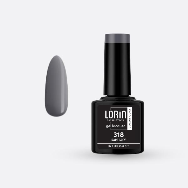 Lorin Gel Lacquer Ημιμόνιμο Βερνίκι 8ml. #318 (Rare Grey)