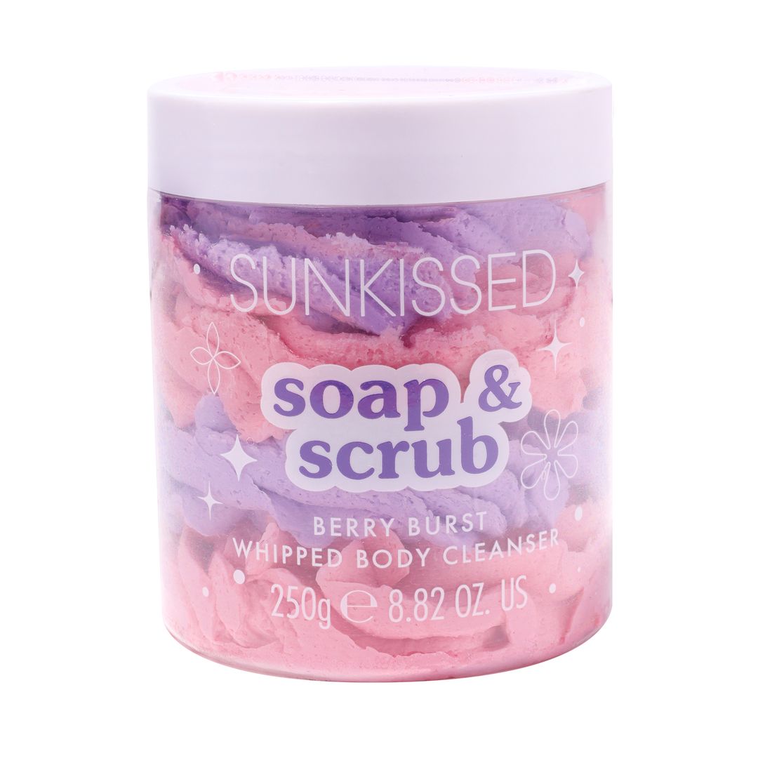 Sunkissed | Soap & Scrub Whipped Body Cleanser | Berry Burst 250g | SU32064