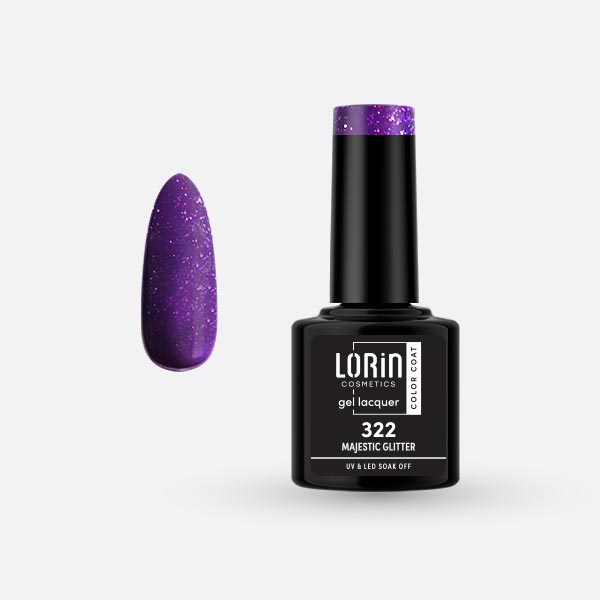 Lorin Gel Lacquer Ημιμόνιμο Βερνίκι 8ml. #322 (Majestic Glitter)