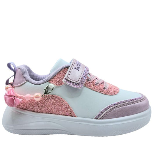 Lelli Kelly LKAA4729 (A00-BIRO) Gioiello Sneaker για κορίτσι με βραχιόλι σε συνθετικό δέρμα Glitter Μωβ-Ροζ\Λευκό