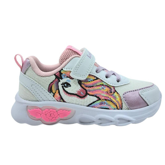 Lelli Kelly LKAL4746-BI01 Maggie Sneaker με φωτάκια για κορίτσι Unicorn σε συνθετικό δέρμα και ύφασμα Λευκό