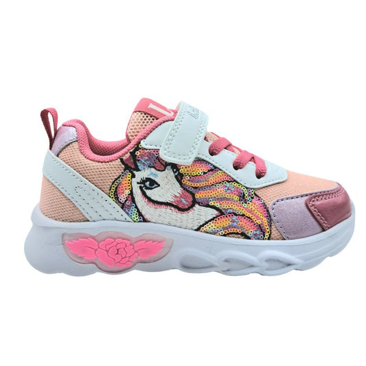 Lelli Kelly LKAL4746 (A00-RO01) Maggie Sneaker με φωτάκια για κορίτσι Unicorn σε συνθετικό δέρμα και ύφασμα Ροζ
