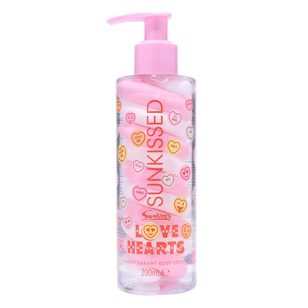Sunkissed x Love Hearts | Blackcurrant Body Lotion 200ml | Hydrating & Softening Body Moisturiser | SU32480