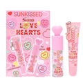 Sunkissed x Love Hearts | Cherry | Lip Gloss & Lip Conditioner Duo Gift Set | Sweet Hydrating Lip Care | SU32484