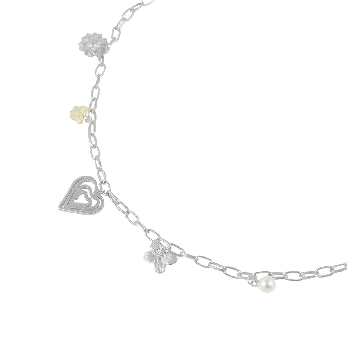 Κολιέ ασημί με charms