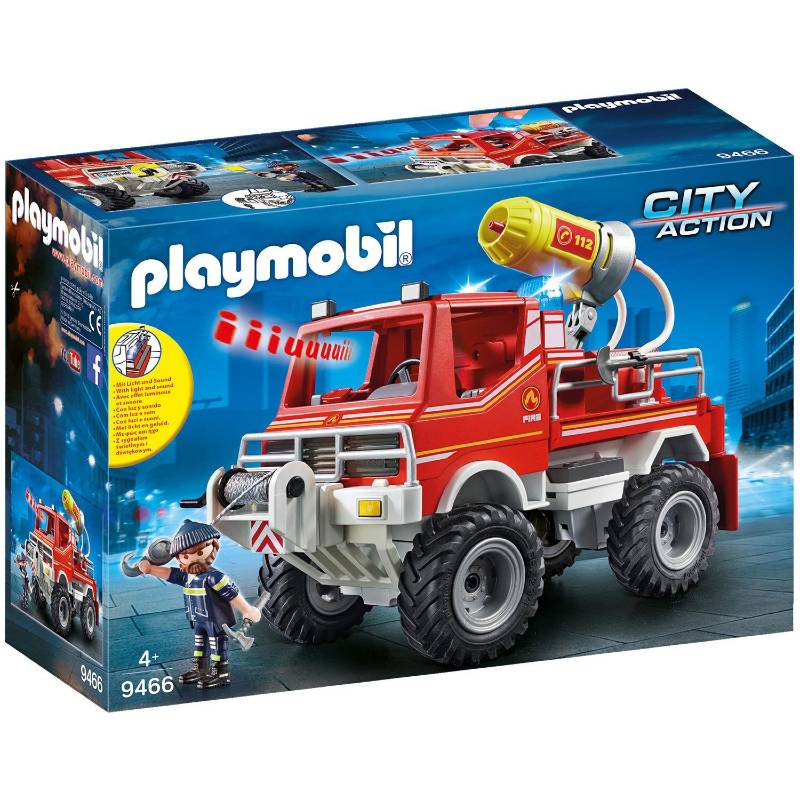 Playmobil City Action Όχημα Πυροσβεστικής Με Τροχαλία Ρυμούλκησης 9466