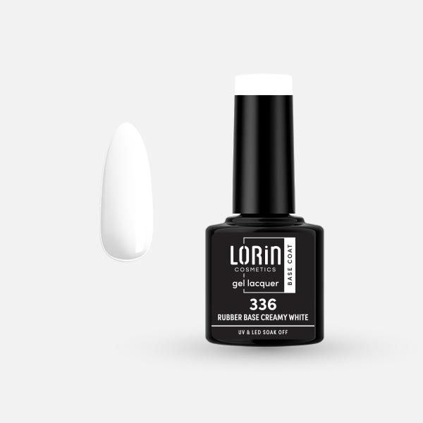 Lorin Gel Lacquer Ημιμόνιμο Βερνίκι 8ml. #336 (Rubber Base Creamy White)