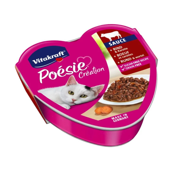 Vitakraft Poesie Creation Υγρή Τροφή Γάτας Μοσχαράκι Με Καρότα Σε Σάλτσα 85gr