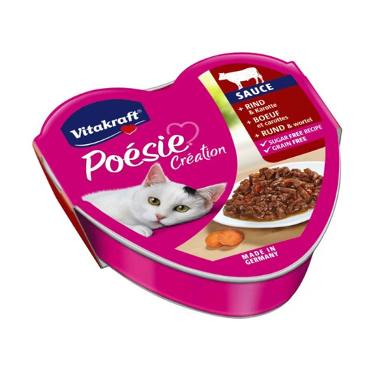 Vitakraft Poesie Creation Υγρή Τροφή Γάτας Μοσχαράκι Με Καρότα Σε Σάλτσα 85gr