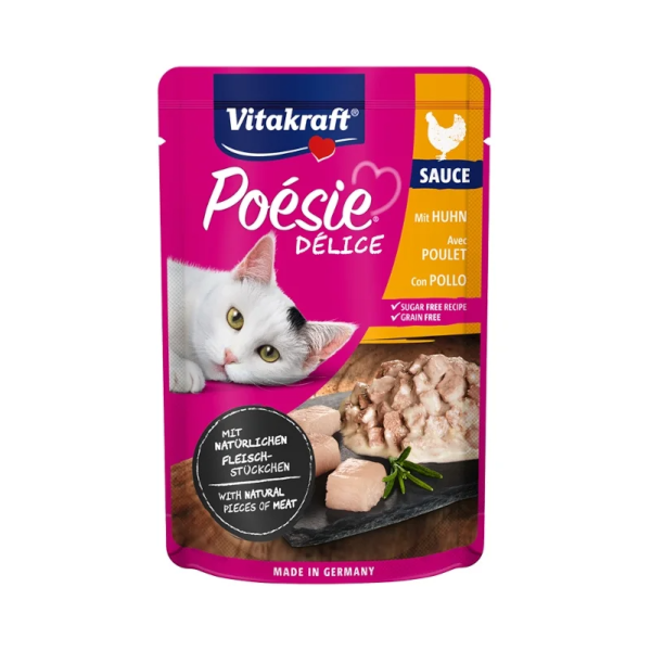 Vitakraft Poesie  DeliSause Φακελάκι Γάτας Κοτόπουλο 85gr