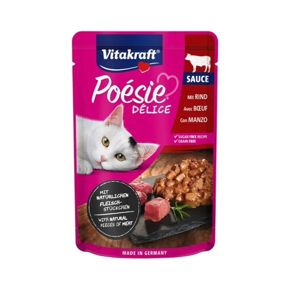 Vitakraft Poesie DeliSause Φακελάκι Γάτας Μοσχαράκι 85gr