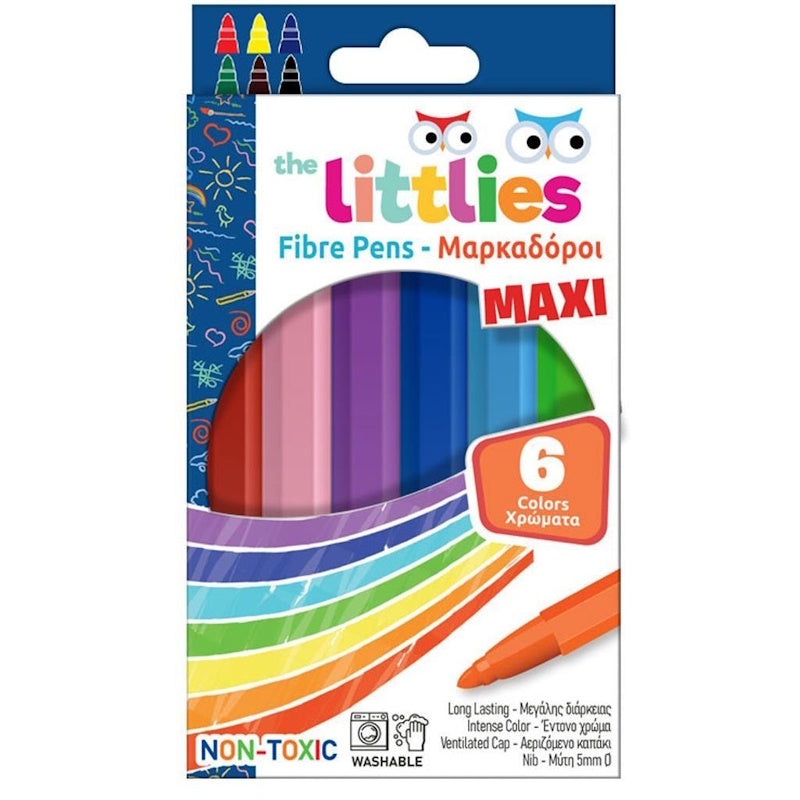 The Littlies Μαρκαδόροι Χοντροί 6 χρώματα