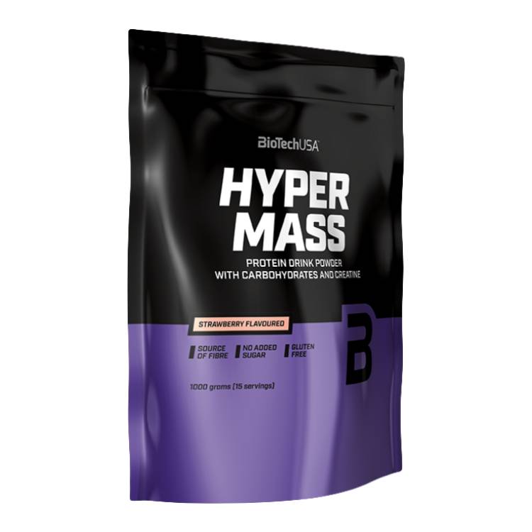 Biotech USA Hyper Mass Drink Powder With Carbohydrates & Creatine Χωρίς Γλουτένη 1kg Strawberry