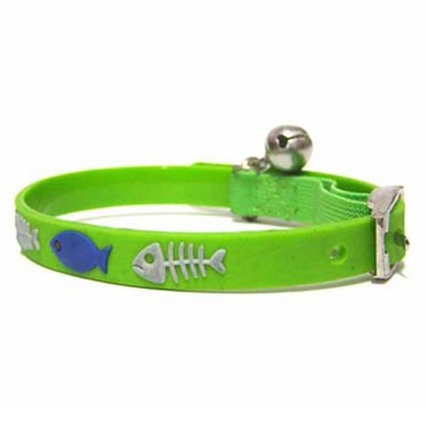 Fishbone Cat Collar - Large 1x27cm Πράσινο