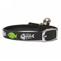 Fishbone Cat Collar - Large 1x27cm, Μαύρο