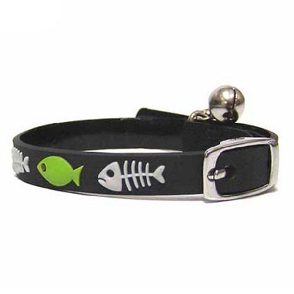 Fishbone Cat Collar - Large 1x27cm, Μαύρο