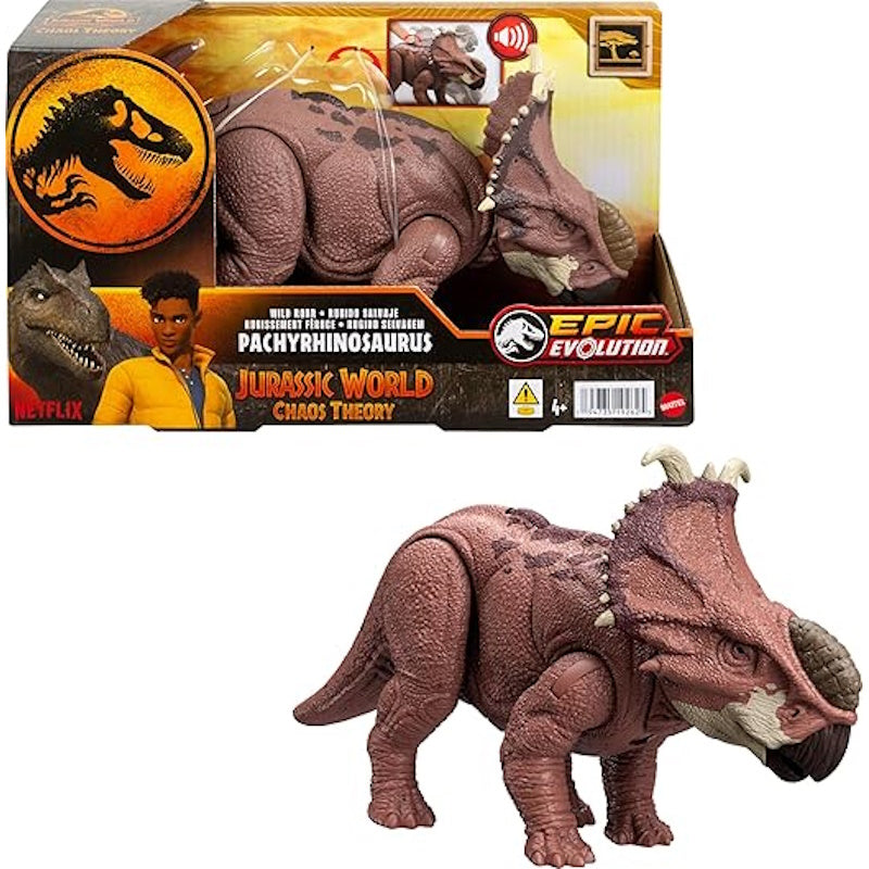 Mattel Jurassic World Wild Roar Pachyrhino Δεινόσαυρος Με Κινούμενα Μέλη