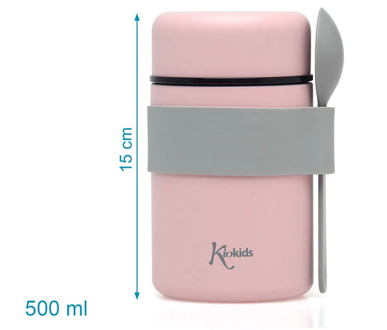 Kiokids Βρεφικό Θερμός Φαγητού με Κουταλάκι Ροζ 500ml.  3598