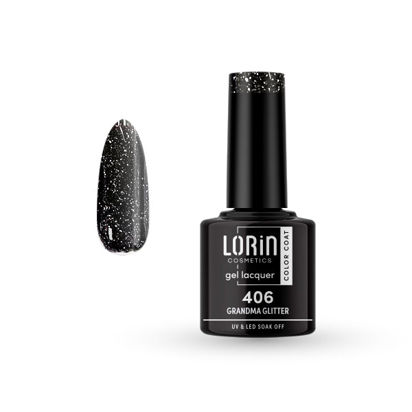 Lorin Gel Lacquer Ημιμόνιμο Βερνίκι 8ml. #406 (Grandma Glitter)