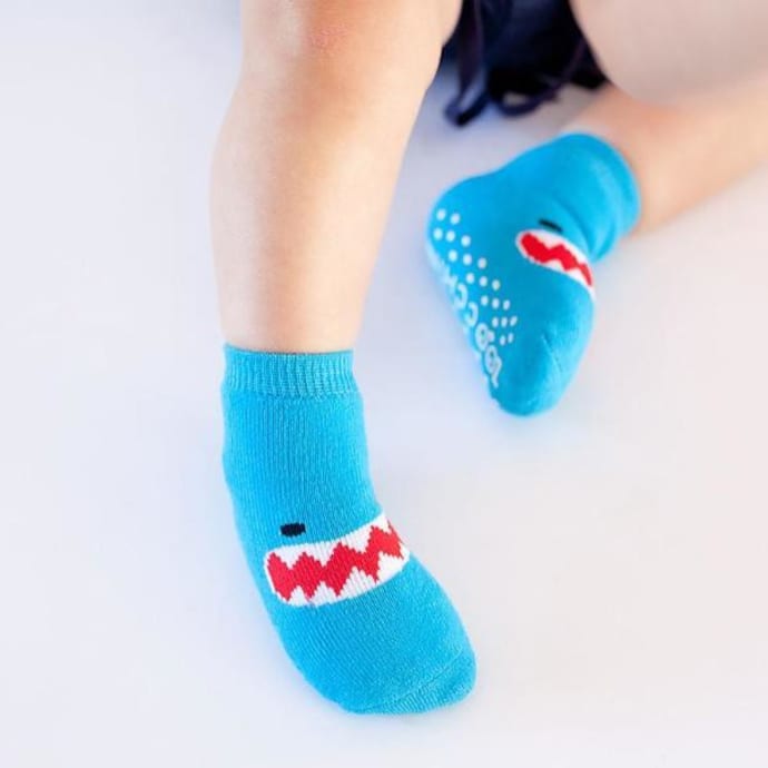 Zoocchini GRIP+EASY™ Καλτσάκια Καρχαρίας (3 τεμ) 0+ έως 2 ετών ZOO11801