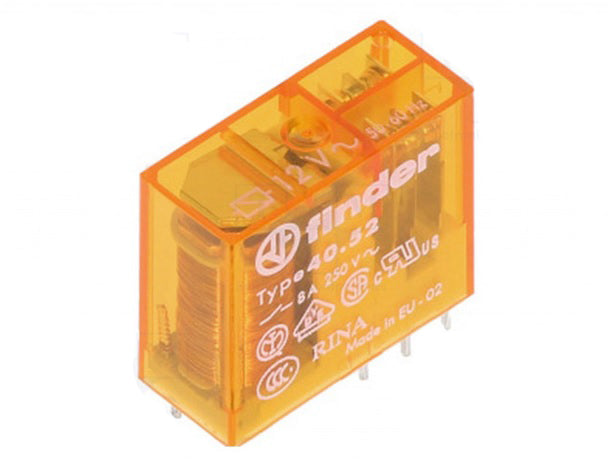 ΡΕΛΕ 12V AC 2 ΕΠΑΦΩΝ 8A FINDER 40.52.8.012