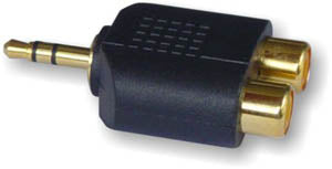 3.5mm STEREO ΑΡΣΕΝΙΚΟ - 2RCA ΘΗΛΥΚΟ ΑΝΤΑΠΤΟΡΑΣ ΕΠΙΧΡΥΣΟΣ