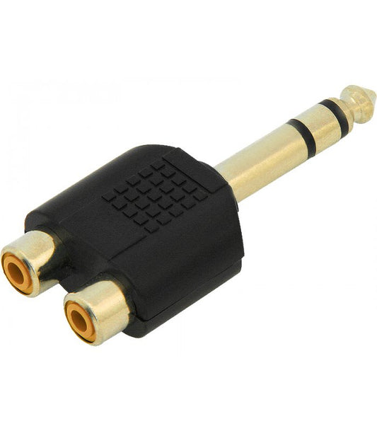 6.3mm STEREO ΑΡΣΕΝΙΚΟ - 2RCA ΘΗΛΥΚΑ ΕΠΙΧΡΥΣΟΣ ΑΝΤΑΠΤΟΡΑΣ