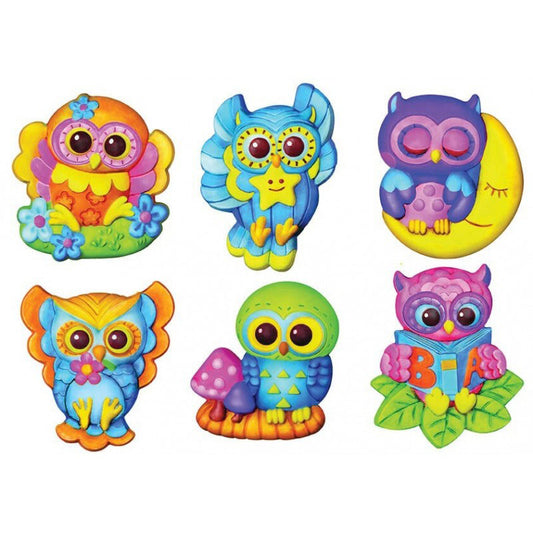 4M Κουκουβάγιες Φωσφορούχα Μαγνητάκια/Καρφίτσα-Κατασκευή 4654