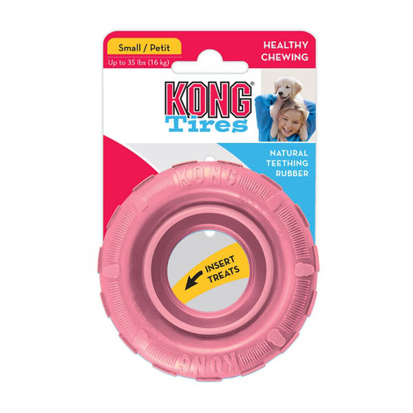 Kong Τyres - Παιχνίδι Σκύλου Μασητικό Small - Ροζ + Δώρο Λιχουδιές