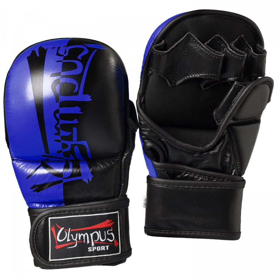 MMA Γάντια Olympus Δίχρωμα Προστασία Αντίχειρα PU Μπλε