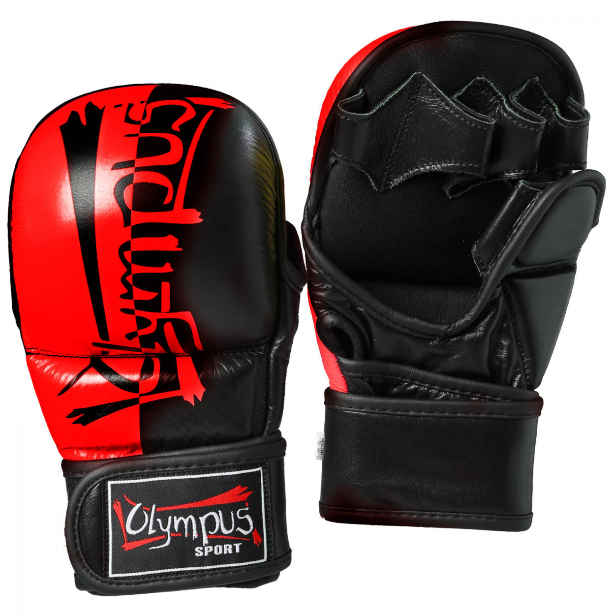 MMA Γάντια Olympus Δίχρωμα Προστασία Αντίχειρα PU Κόκκινο