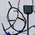 Σειρά με Ηλιακό Συλλέκτη 96 Led 5mm Προέκταση Παροχής 100εκ. Πράσινο Καλώδιο, Χρωματιστό Led ανα 10εκ. IP44