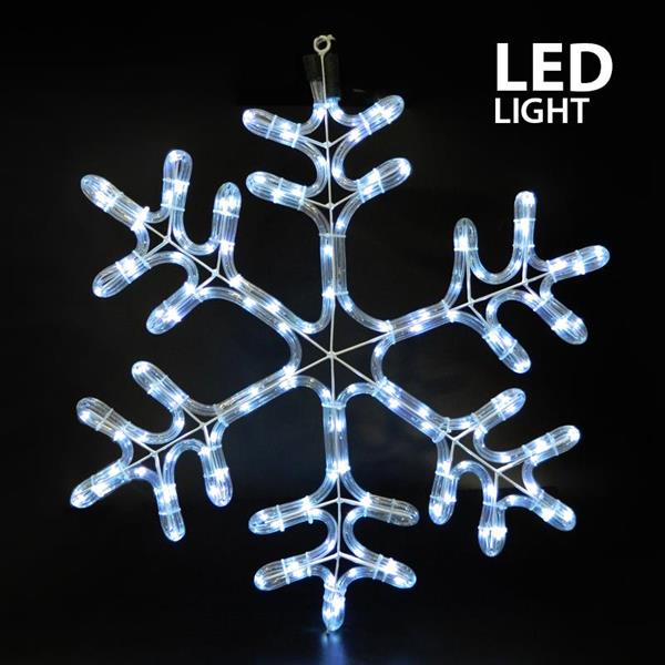 Χιονονιφάδα Λευκή ,Flash Led με 6μ. Φωτοσωλήνα, 59x50εκ. IP44