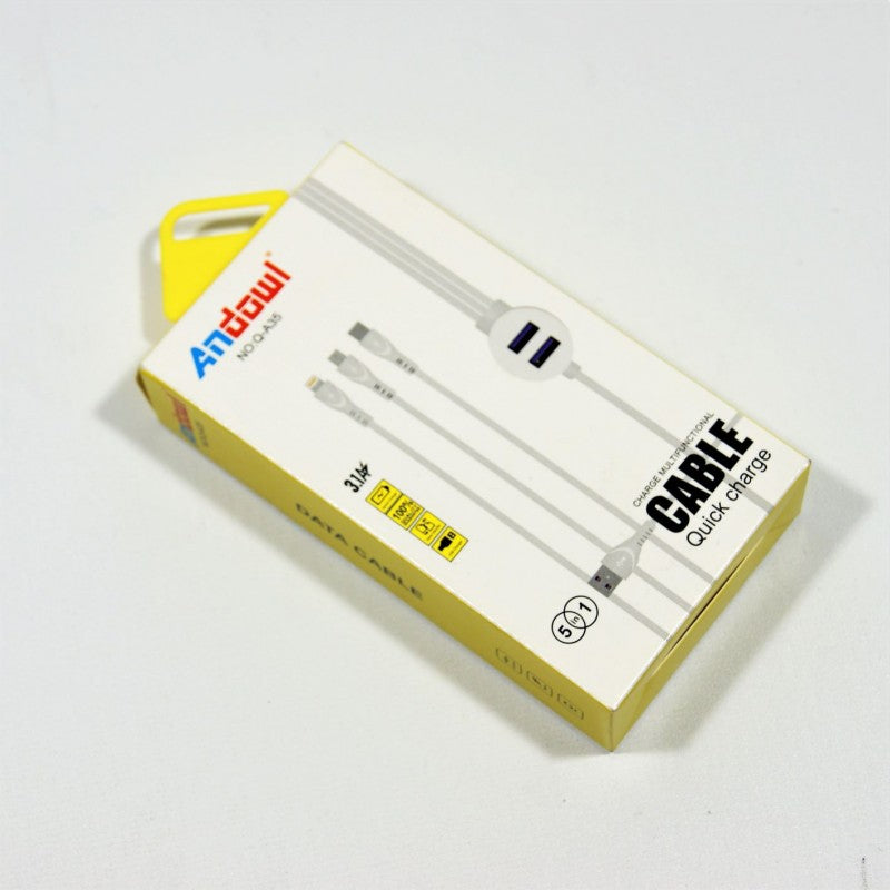 5 in 1 ΚΑΛΩΔΙΟ USB 3.1A ANDOWL Q-A35