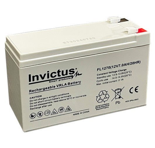 12-7 ΜΠΑΤAPΙΑ ΜΟΛΥΒΔOY 12V 7Ah ΜΕ ΦΑΡΔΥ ΠΟΛΟ INVICTUS