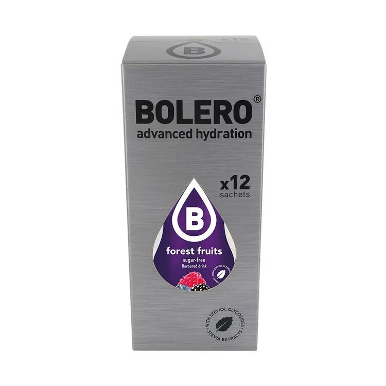 Bolero Drinks Sticks (Πακέτο 12x3g) – Ενισχυμένο Ρόφημα σε Σκόνη Χωρίς Ζάχαρη για Μπουκάλι 0.5L - 1L Forest Fruits
