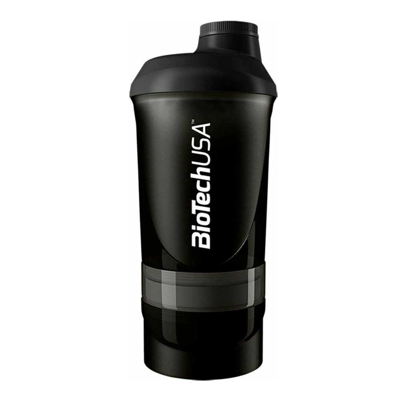 BioTechUSA Wave+ Shaker 600ml (+200ml+150ml) Black