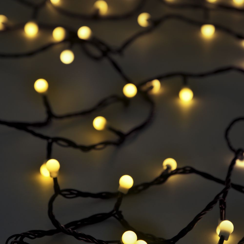 60 Led Μπάλες 1εκ. Πράσινο/Λευκό Σταθερό Επεκτεινόμενο 6μ. Εξωτ. Χώρου