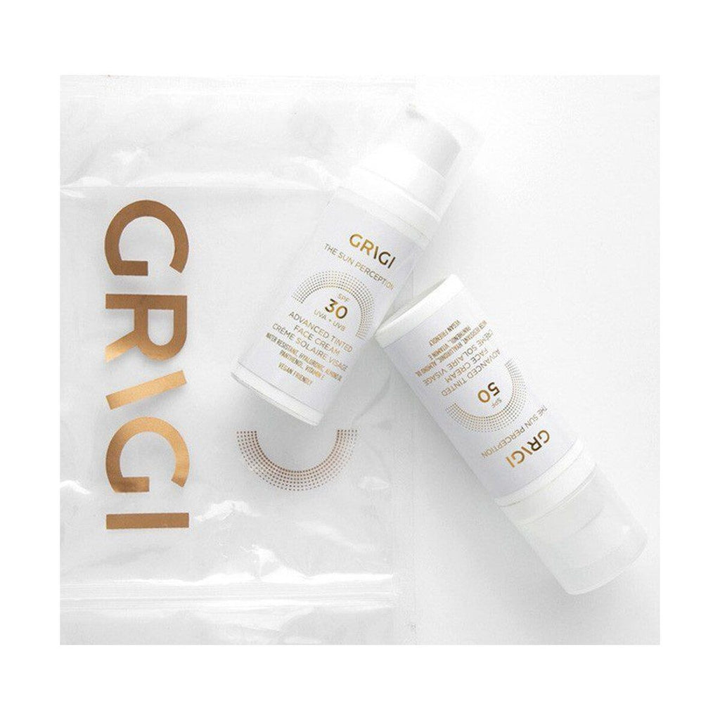 Grigi  the sun perception tinded face cream  spf 50 50ml + δώρο  Grigi  the sun perception tinded  face cream  spf 30ml