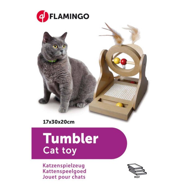 Flamingo Tumbler Cat Toy - Πολλαπλό Παιχνίδι Γάτας Με Ονυχοδρόμιο 17x30x20cm
