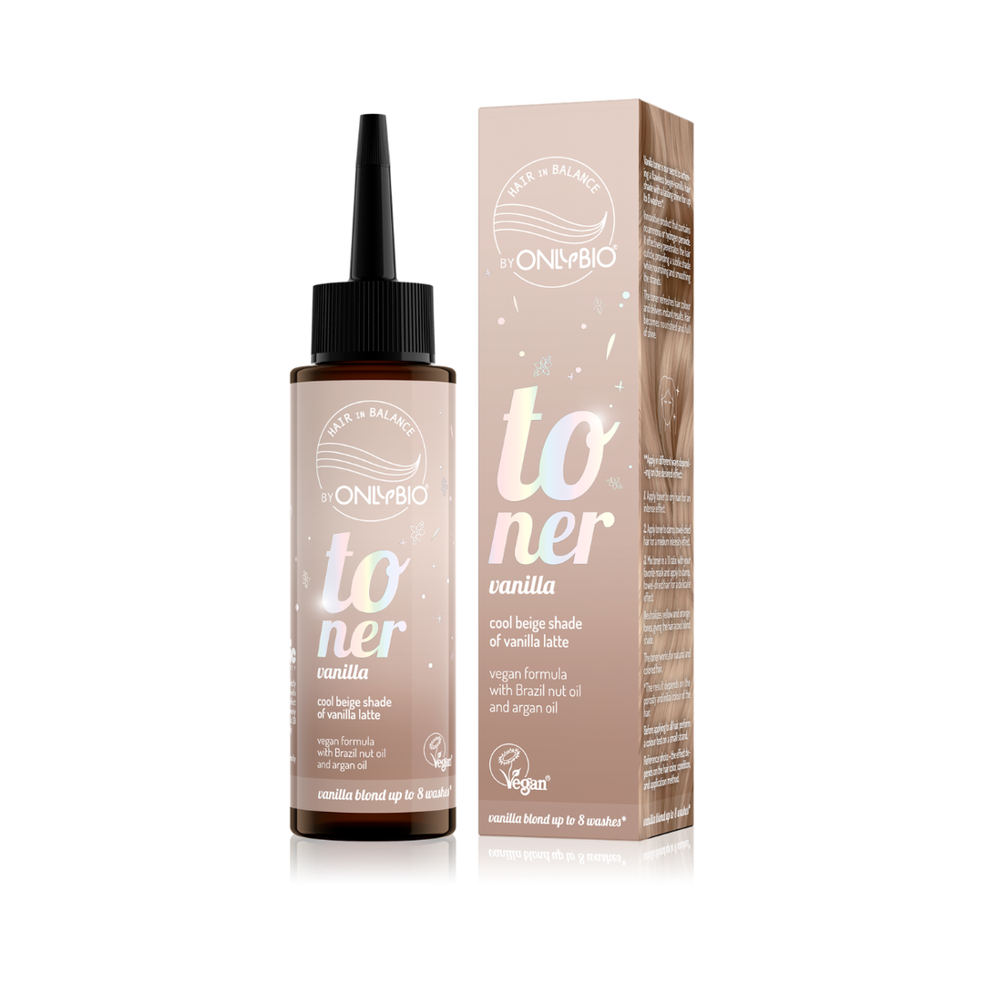 ONLYBIO Hair in Balance | Toner Vanilla Latte Blonde | Hair Color Toner 100ml | Beige Blonde Shine & Tone Refresh | ONLYVAN
