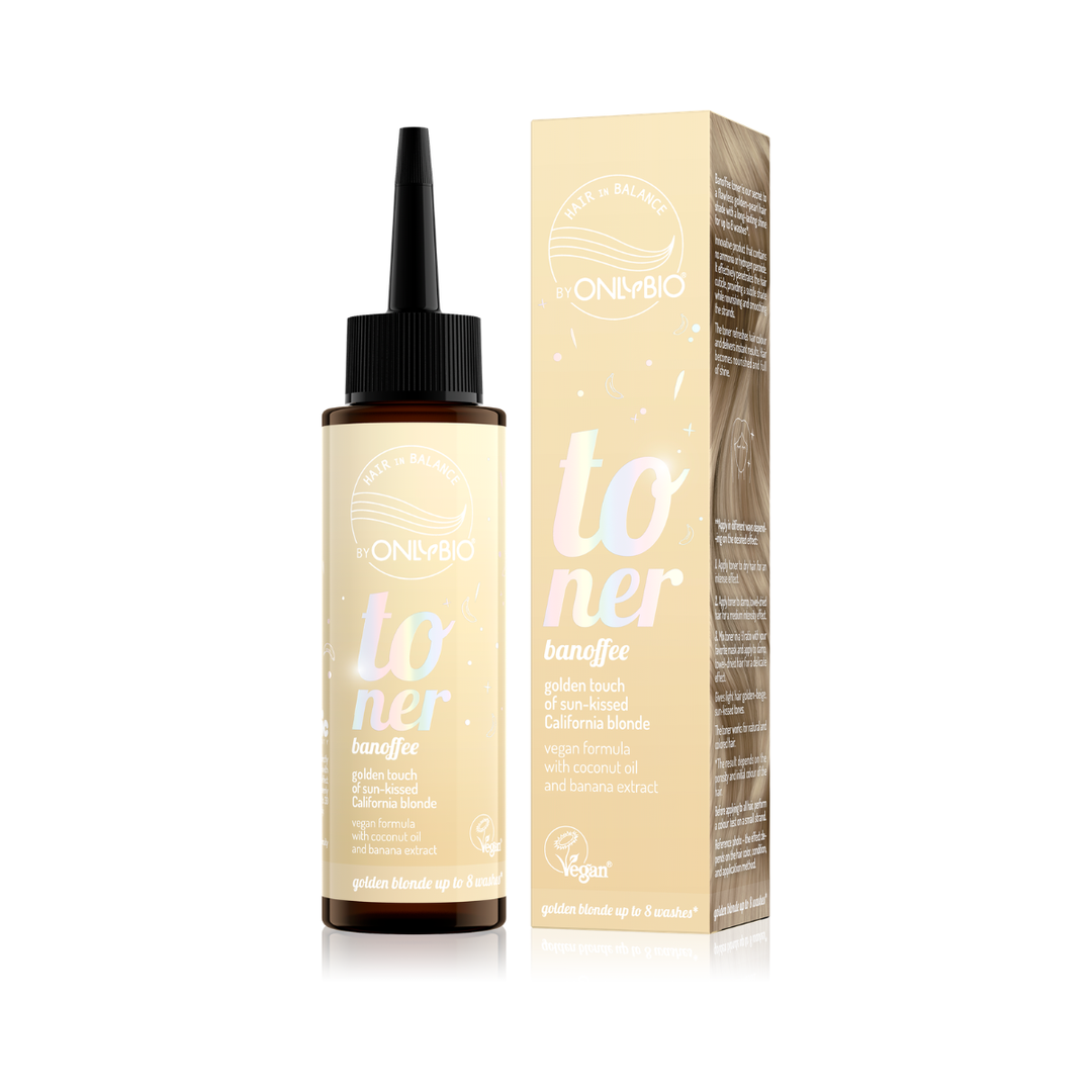 ONLYBIO Hair in Balance | Banoffee Blonde | Hair Color Toner 100ml | Sun-Kissed Golden Tone & Radiant Shine | ONLYBANO