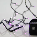 100 Led Σειρά 3mm,31V, 8 Προγράμματα, Μετασχηματιστή με Μνήμη, Προέκταση Παροχής 300cm, Πράσινο PVC Καλώδιο, Μωβ Led ανα 5εκ., IP44