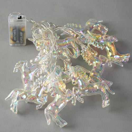 10 Led Σειρά 5mm, Μονόκεροι Ιριδίζων, Μπαταρίας 2xΑΑ, Timer, Διάφανο PVC Καλώδιο, Θερμό Λευκό Led ανα 15εκ., Προέκταση Παροχής 30εκ., IP20