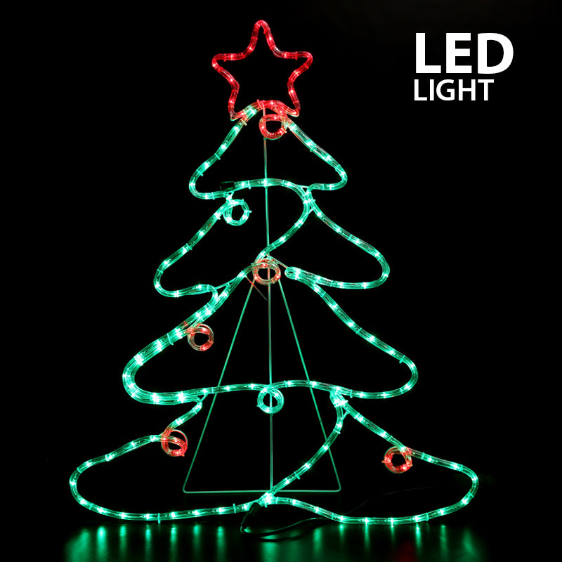 Δέντρο με Μπάλες και Αστέρι, LED με 6μ. Φωτ/να, 88x68εκ. IP44