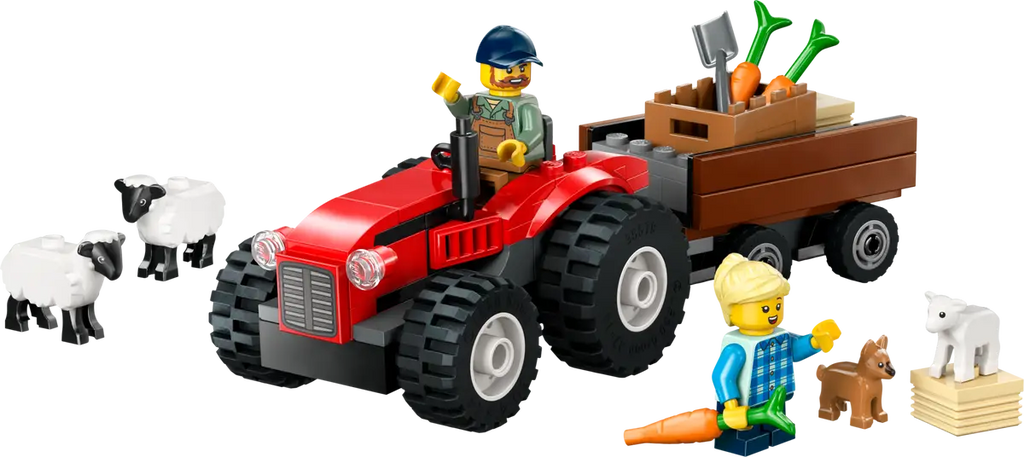 LEGO City Red Farm Tractor With Trailer & Sheep (60461)